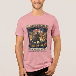 Camiseta Bandeira Patriótica de Ferrugem Sobrevivente Apoca