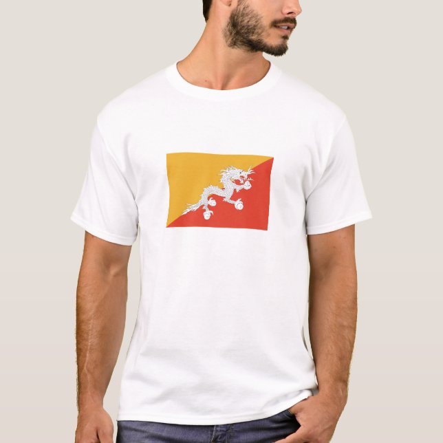 Camiseta Bandeira Patriótica do Butão (Frente)