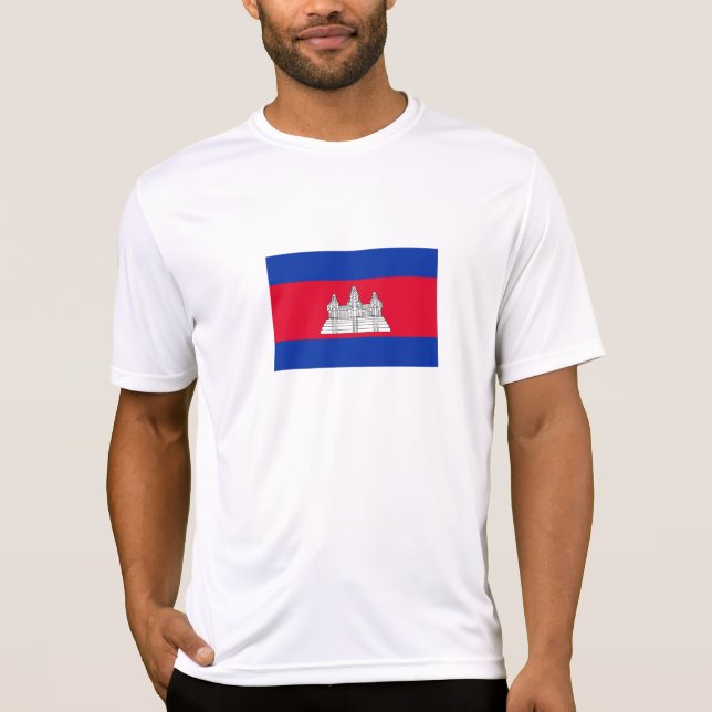 Camiseta Bandeira Patriótica do Camboja (Frente)