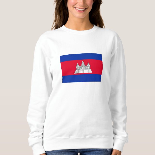Camiseta Bandeira Patriótica do Camboja (Frente)
