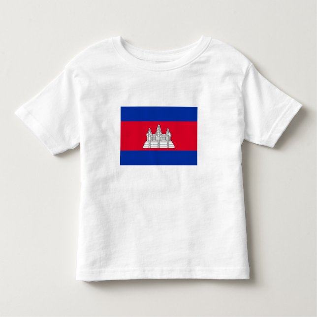 Camiseta Bandeira Patriótica do Camboja (Frente)