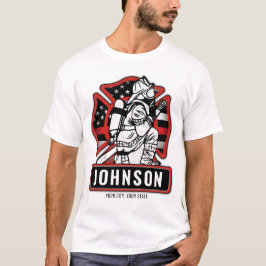 Camiseta Bandeira Patriótica do Corpo de Bombeiros Personal