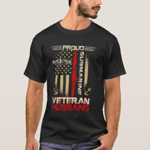 Camiseta Bandeira Patriótica do Marido Veterano de Submarin