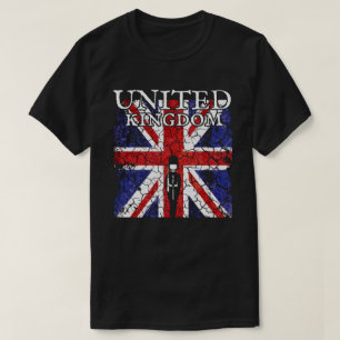 Camiseta Bandeira patriótica do Reino Unido estilo Grunge