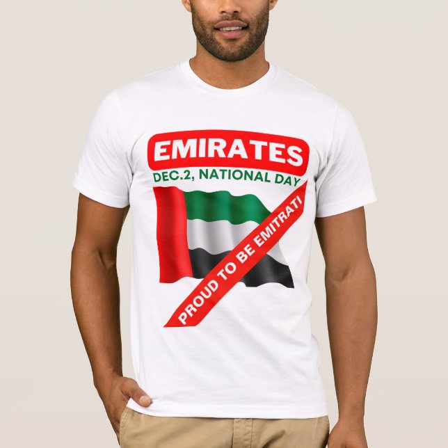 Camiseta Bandeira Patriótica dos Emirados Árabes Unidos (Frente)