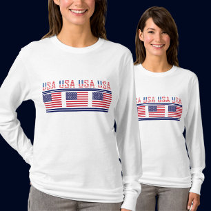 Camiseta Bandeira Patriótica Dos Estados Unidos Da América