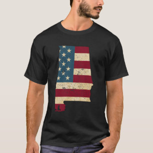 Camiseta Bandeira Patriótica Dos Eua Do Estado Do Alabama