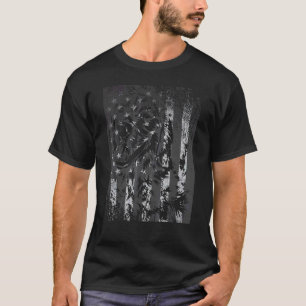 Camiseta Bandeira Patriótica Dos EUA Labrador Preto Legal  