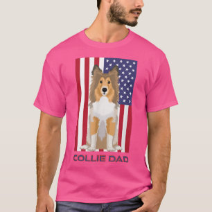 Camiseta Bandeira Patriótica dos EUA Rough Casaco Collie Do