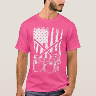 Camiseta Bandeira Patriótica Drummer Drumsticks Percussion 