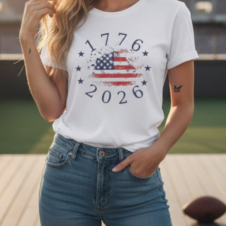 Camiseta Bandeira Patriótica EUA 1776-2026 América 250º