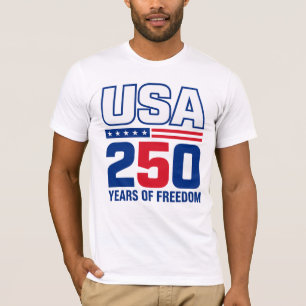 Camiseta Bandeira Patriótica EUA 250 Anos de Liberdade