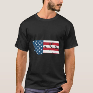 Camiseta Bandeira Patriótica EUA Estado de Montana Para