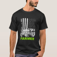 Bandeira Patriótica Farmer Com Trator Para Homens