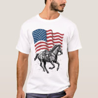 Bandeira Patriótica Vintage de Cavalo Design Vetor