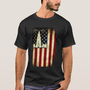 Camiseta Bandeira Patriótica Vintage Legal EUA Rádio Amador