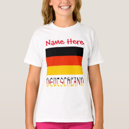 Camiseta Bandeira Personalizada da Alemanha Garotas Heritag