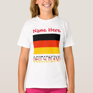 Camiseta Bandeira Personalizada da Alemanha Garotas Heritag