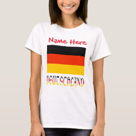Camiseta Bandeira Personalizada da Alemanha Patrimônio Femi