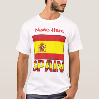 Camiseta Bandeira Personalizada da Espanha Herança Masculin