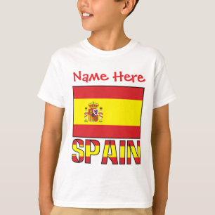 Camiseta Bandeira Personalizada da Espanha Meninos Herança