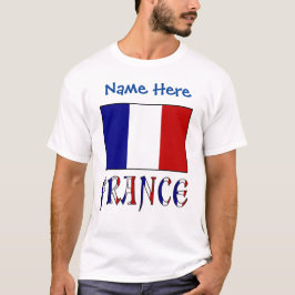 Camiseta Bandeira Personalizada da França Herança Masculina