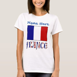 Camiseta Bandeira Personalizada da França Patrimônio Femini