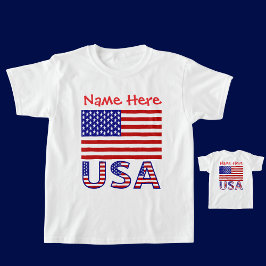 Camiseta Bandeira Personalizada Heritage EUA Meninos'