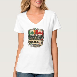 Camiseta Bandeira personalizada irlandesa canadense Cidade