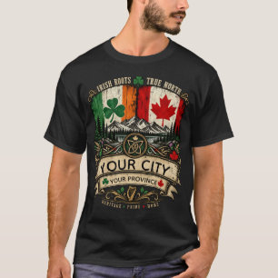 Camiseta Bandeira personalizada irlandesa canadense Cidade 