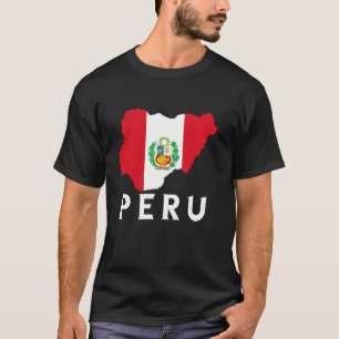Camiseta Bandeira Peruana Mapa Peru Raízes Peruanas Orgulho