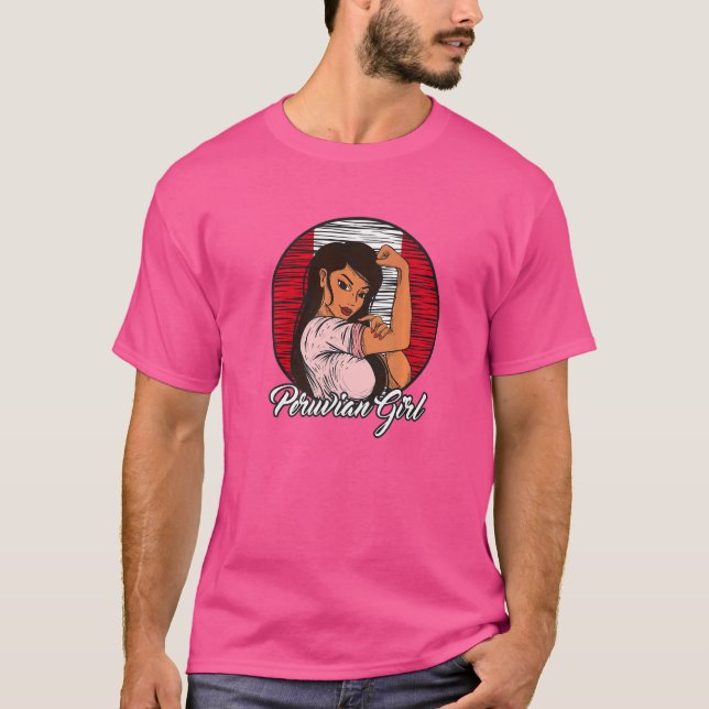 Camiseta Bandeira Peruana Peru Menina Peruana   (Frente)