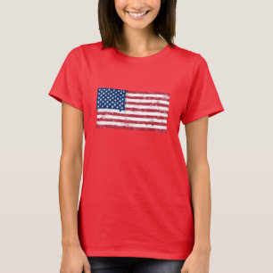 Camiseta Bandeira Pintada por Splatter dos EUA