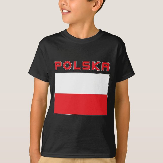 Camiseta Bandeira polonesa com Polska (Frente)