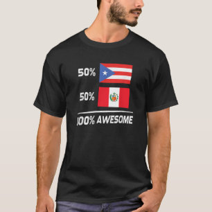 Camiseta Bandeira porto-riquenha peruana Half Peru Half Pue
