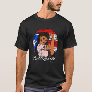 Camiseta Bandeira Porto-Riquenha Porto Rico Garota Porto-Ri
