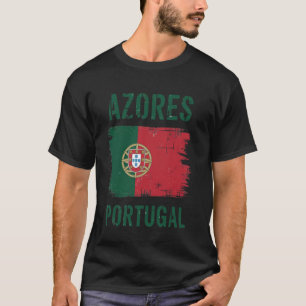 Camiseta Bandeira Portuguesa das Ilhas Açores Eu Amo Portug