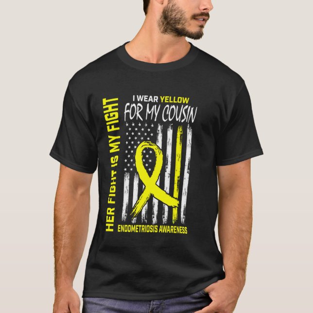 Camiseta Bandeira Prima de Conscientização da Endometriose  (Frente)
