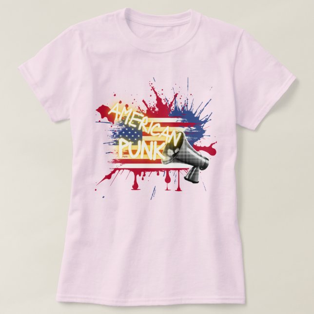 Camiseta Bandeira Punk Americana (Frente do Design)