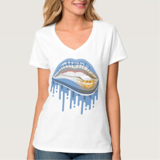 Camiseta bandeira raiz orgulho lábios Argentina