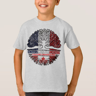 Camiseta Bandeira Raízes Árvore França Francês Canadá Canad