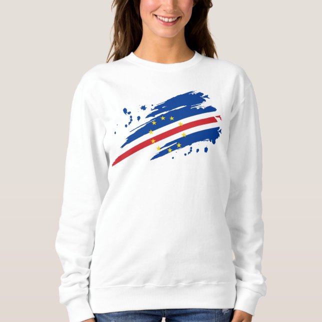 Camiseta Bandeira Rasgada de Cabo Verde (Frente)