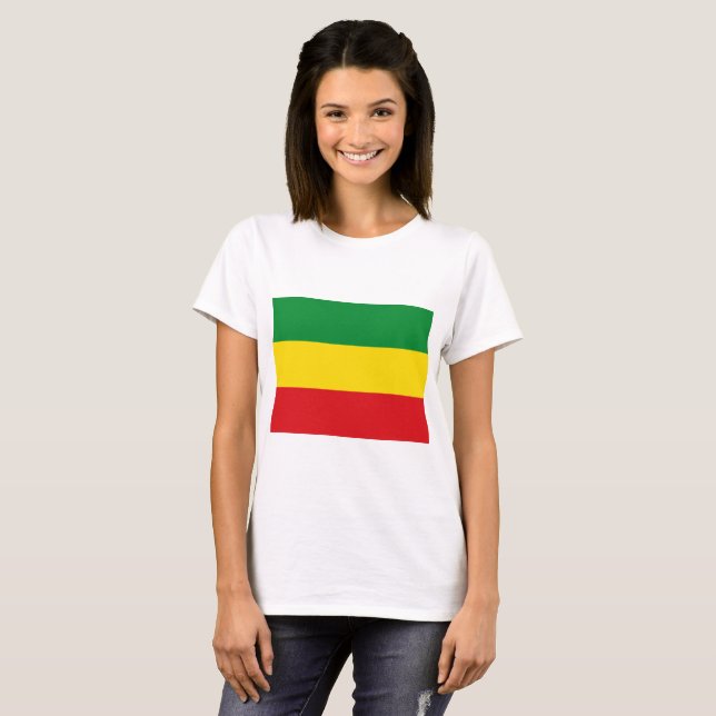 Camiseta Bandeira Rastafarian Rasta Etiópia (Frente Completa)