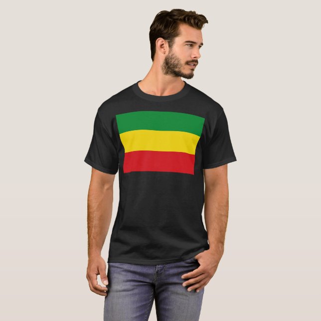 Camiseta Bandeira Rastafarian Rasta Etiópia (Frente Completa)