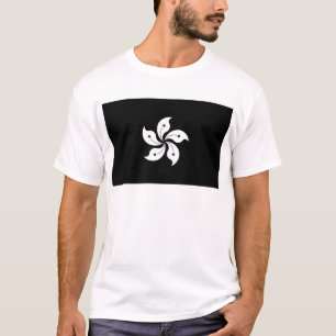 Camiseta Bandeira regional da flor preta da orquídea de