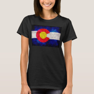 Camiseta Bandeira resistida do estado de Colorado do