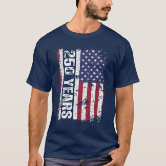 Camiseta Bandeira Retro América 250 Anos Aniversário de 250