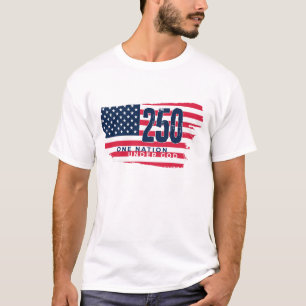 Camiseta Bandeira Retro América 250 Anos Aniversário de 250