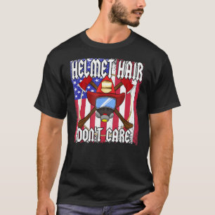 Camiseta Bandeira Retro-Americana Aposentada Bombeiro Orgul