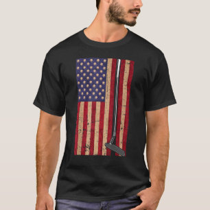 Camiseta Bandeira Retro-Americana Golf 4 De Julho Patriótic